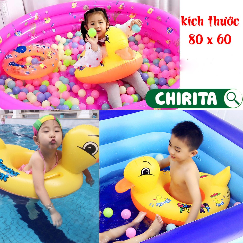 Phao Bơi Trẻ Em Hình Con Vịt (80x60) - Phao Xỏ Chân Chống Lật Cho Bé Trai Và Bé Trái CHIRITA