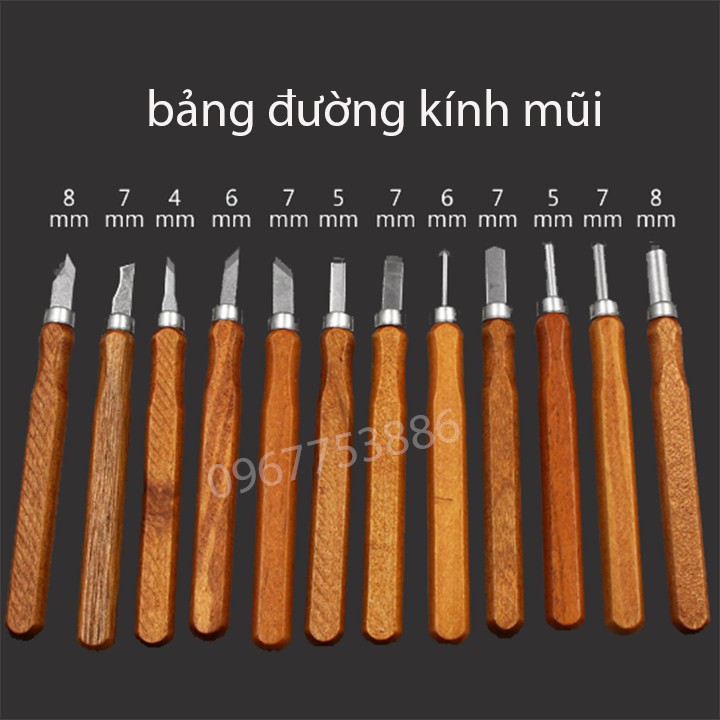Bộ dao gọt tỉa,điêu khắc đa năng 12 món