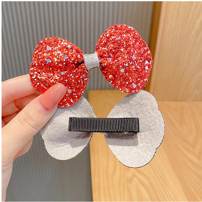 Kẹp tóc nơ sequin nhiều màu sắc thời trang Hàn Quốc cho trẻ em