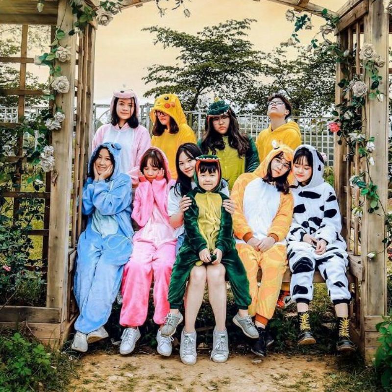 Bộ đồ thú hình bò sữa, bộ đồ ngủ cosplay bò sữa