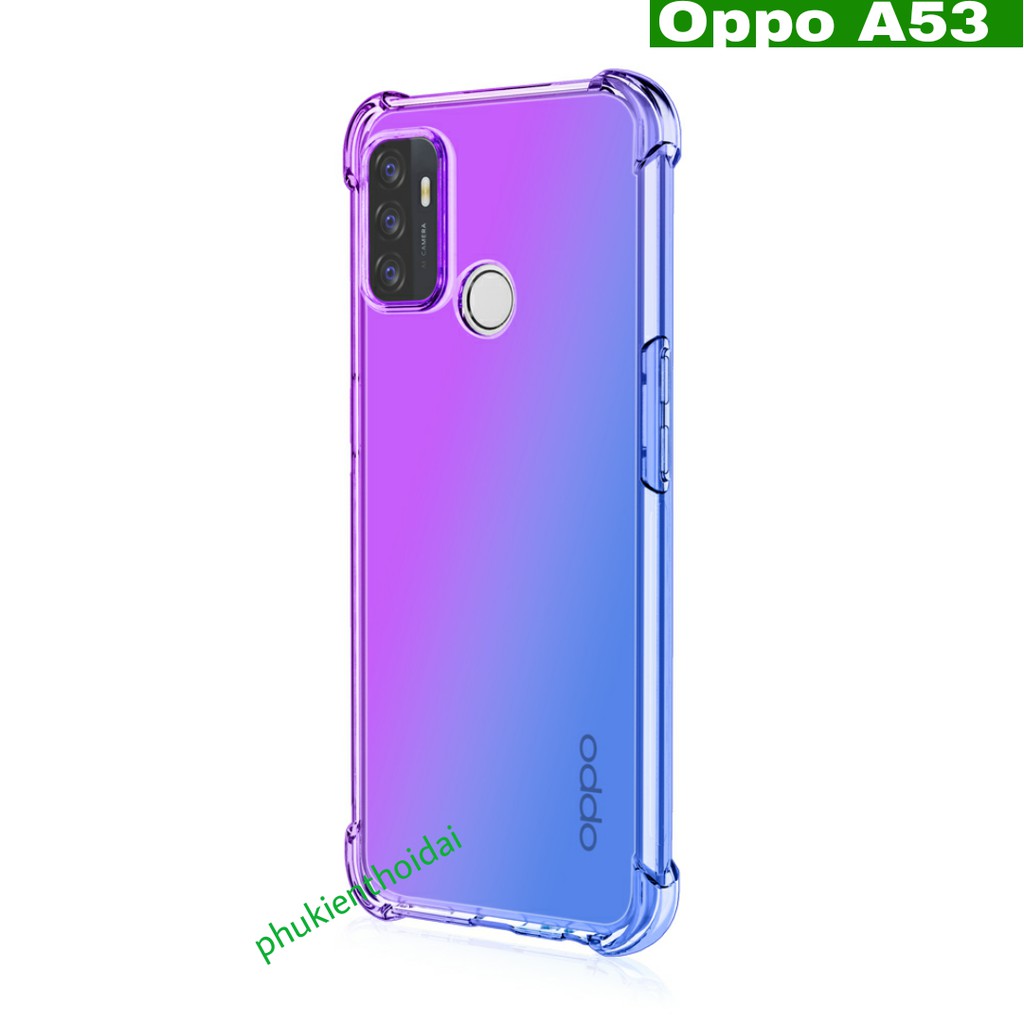 Ốp lưng Oppo A53 dẻo đa sắc lồi 4 góc chống sốc cao cấp bảo vệ camera