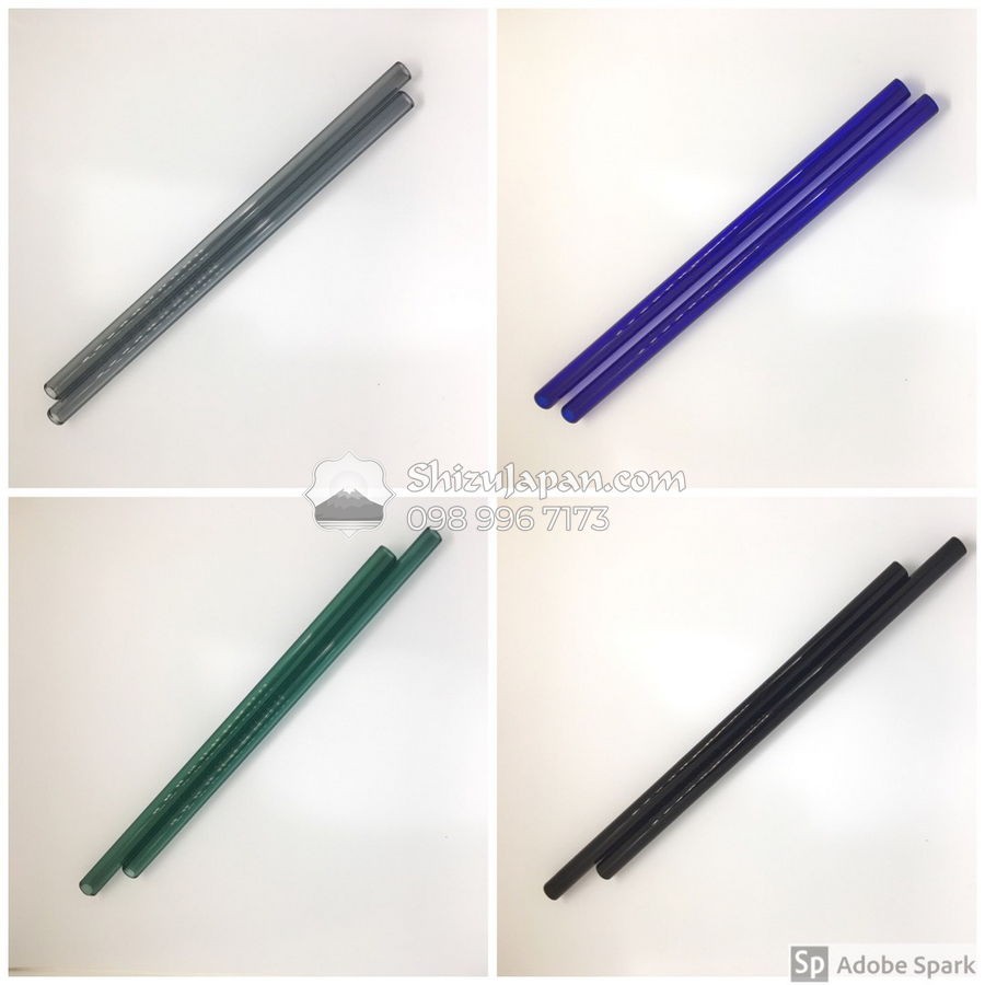 Ống Hút Thủy Tinh Lẻ Loại Dài 20cm Tặng Kèm Cọ Rửa - Nhiều Màu (Thẳng &amp; Cong)