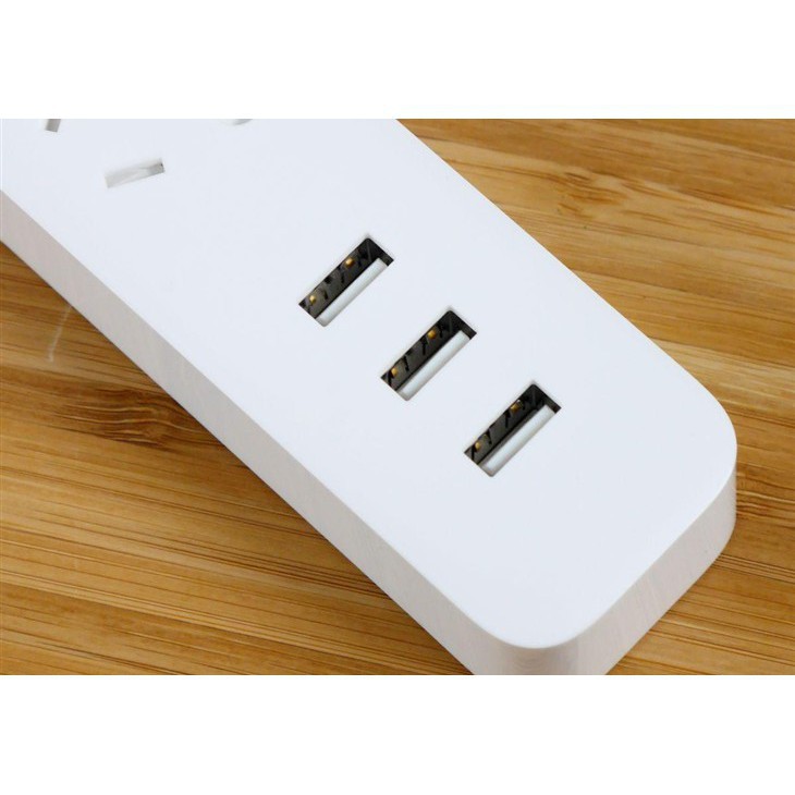 Ổ cắm điện xiaomi power strip 3 cổng USB sạc 5V 2A Màu Trắng, Đen Tùy chọn đầu chuyển đổi tiện dụng