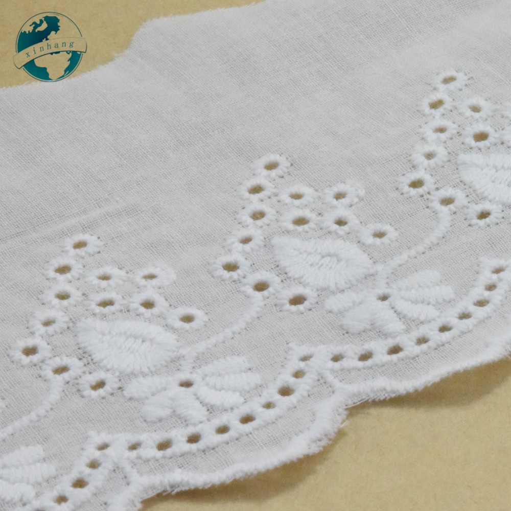 Cuộn Ren Ruy Băng mini Rộng 100% cotton Rộng 7.5cm Trang Trí Đầm Ren diy 3991