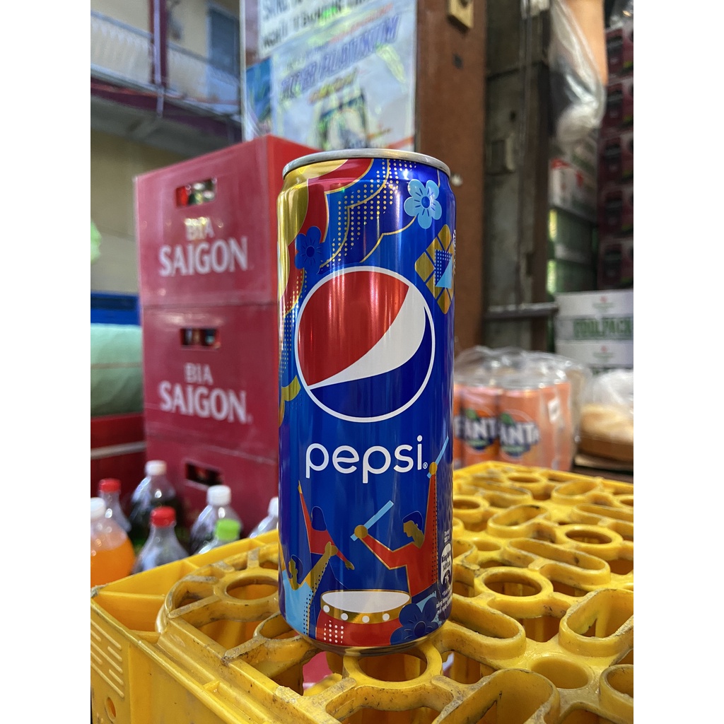 Lốc 6 Lon Nước Ngọt Có Gas Pepsi Cola Bao Bì Xuân Soft Drink Lon 330ml Date Luôn Mới