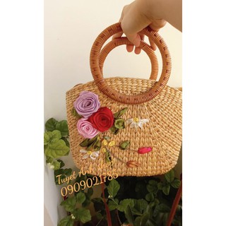 Giỏ xách, túi xách làm từ lục bình, cói, mây, handmade, thời trang
