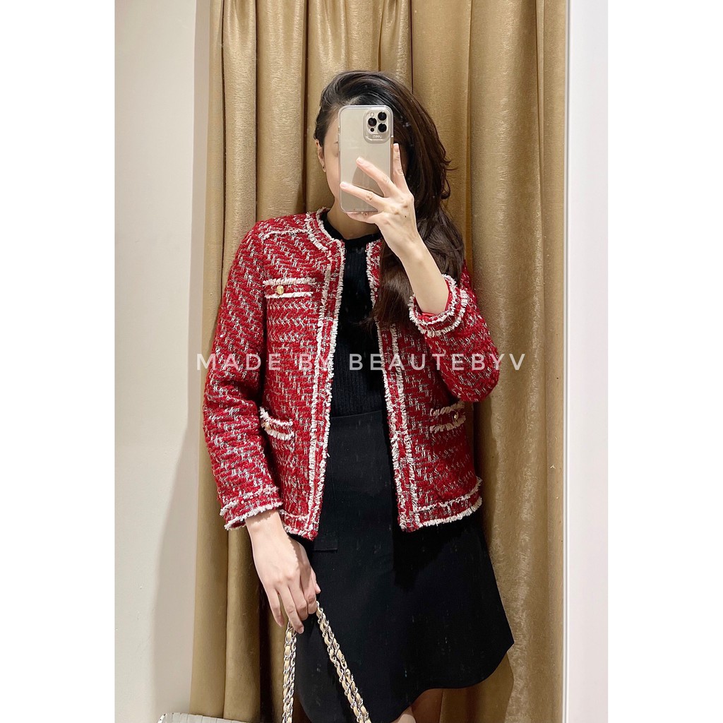 BEAUTEBYV - Áo Tweed Blazer Velvet | BigBuy360 - bigbuy360.vn