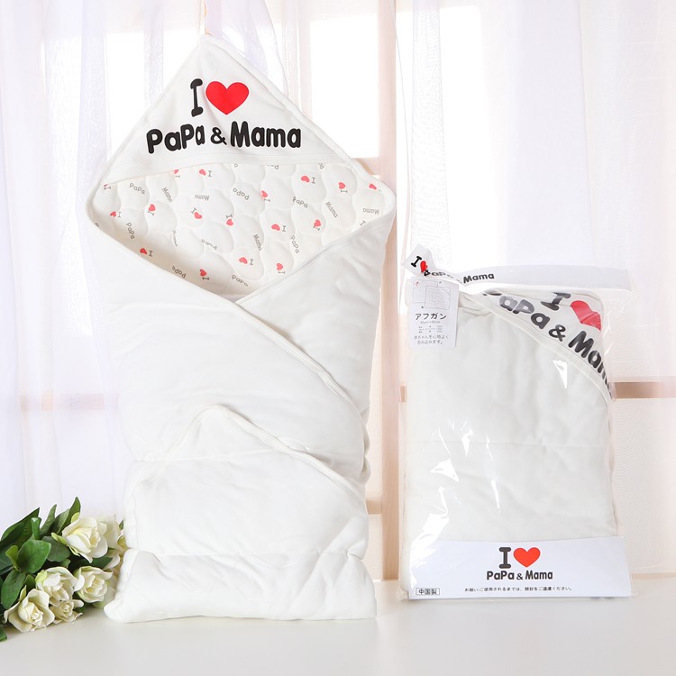 Chăn ủ cotton Love mama love papa size 85x85cm
