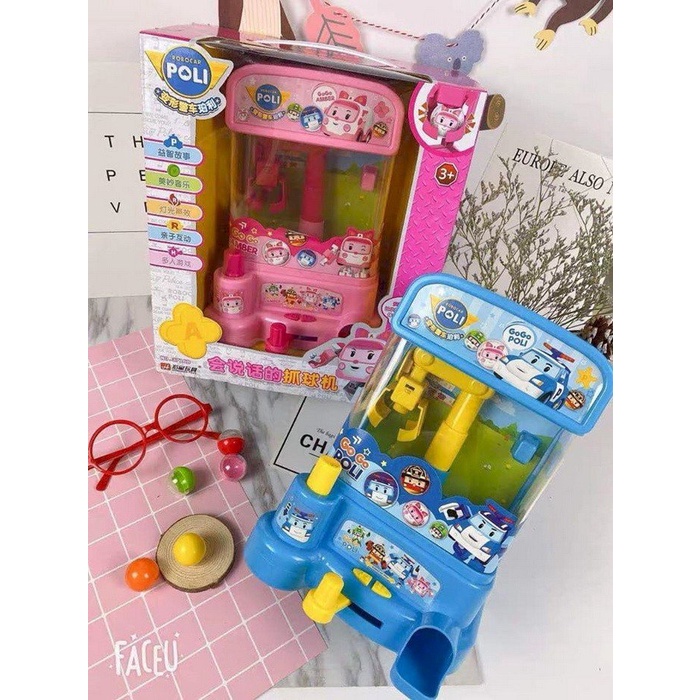 ĐỒ CHƠI MÁY GẮP BÓNG MINI POLI-máy gắp kẹo