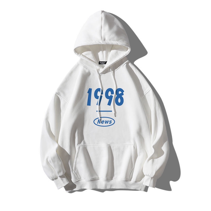 Áo Hoodie Tay Dài Dáng Rộng Phong Cách Vintage Âu Mỹ Giản Dị Dành Cho Bạn Nam
