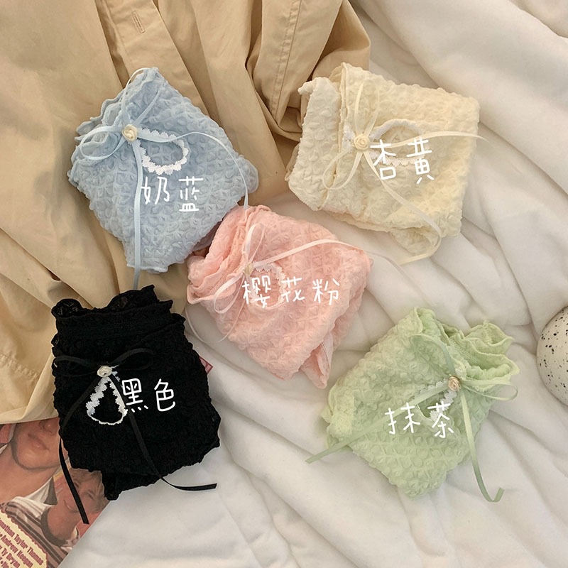Quần Lót cotton Tinh Khiết Gợi Cảm Ngọt Ngào Màu Kem Cho Nữ