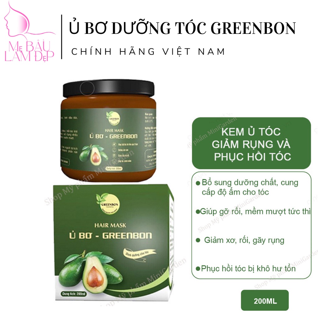 Ủ bơ – Ủ tóc siêu phục hồi Greenbon