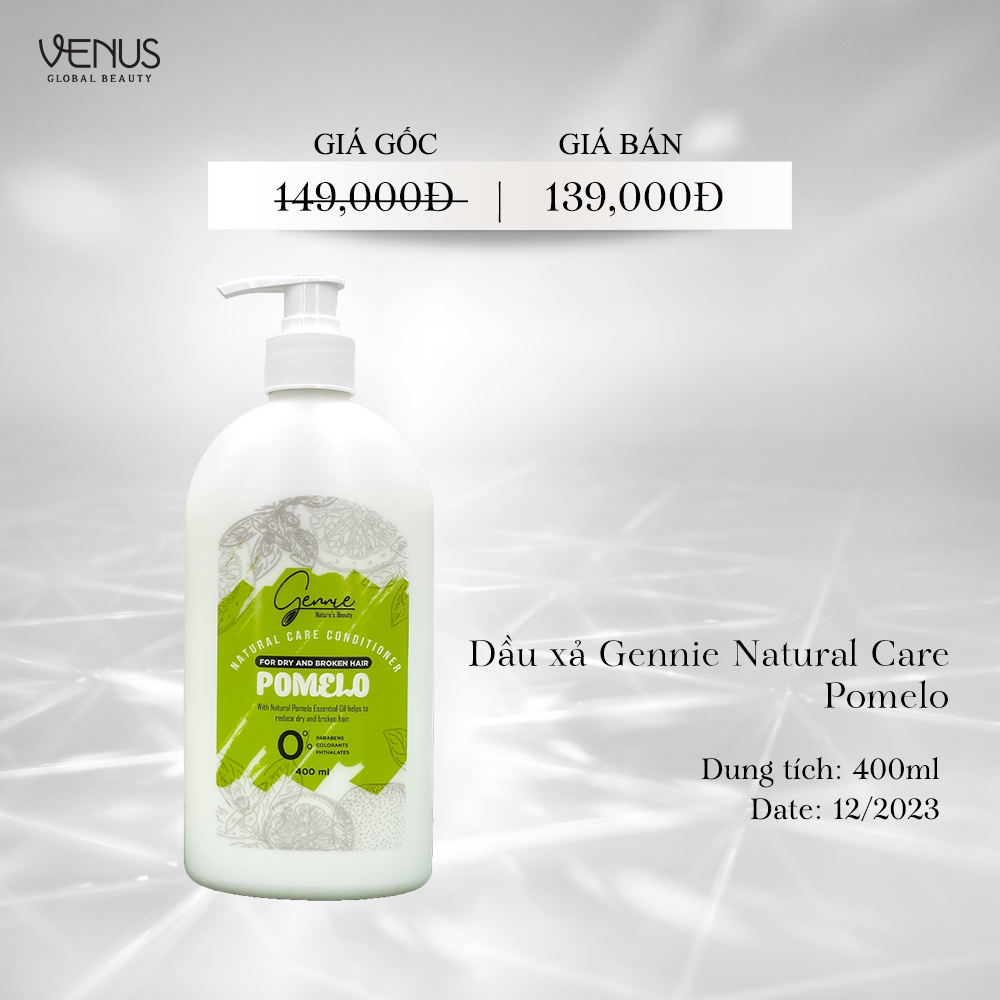 Dầu xả Gennie Natural Care Conditioner - Pomelo for Hairfall 400ml