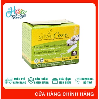 Tampon hữu cơ 2 giọt silvercare regular 18 miếng - tampons 100% organic cotton