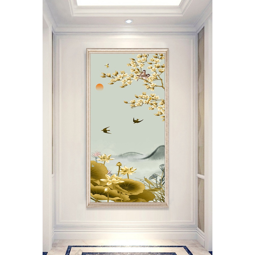In hình ép gỗ Laminate TRANH HÀNH LANG TRUNG QUỐC - Mẫu 76 (50x75, 60x90, 70x110). In ảnh theo yêu cầu