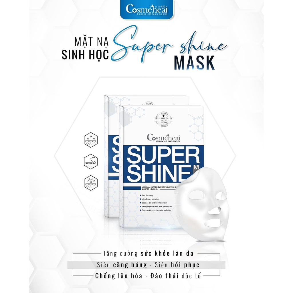 Mặt Nạ Dưỡng Ẩm Chuyên Sâu COSMEHEAL SUPERSHINE, Ngăn Ngừa Lão Hóa, Dịch Chiết Tế Bào Gốc, Không Bít Tắc, Thẩm Thấu Sâu