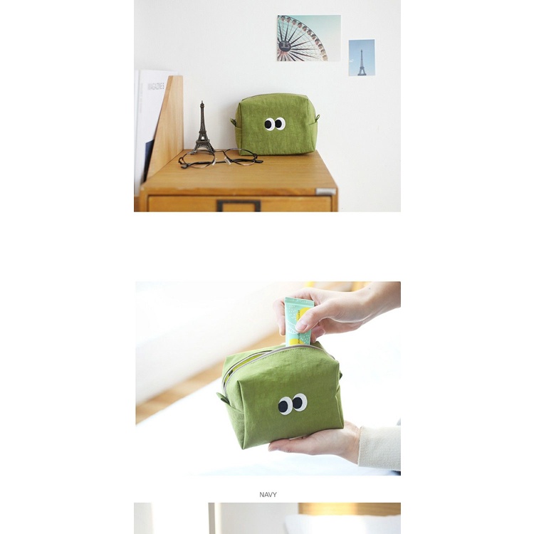 Túi Đựng Mỹ Phẩm Cỡ Lớn Chống Thấm Nước Thiết Kế Hình Đôi Mắt Dễ Thương Phong Cách Hàn