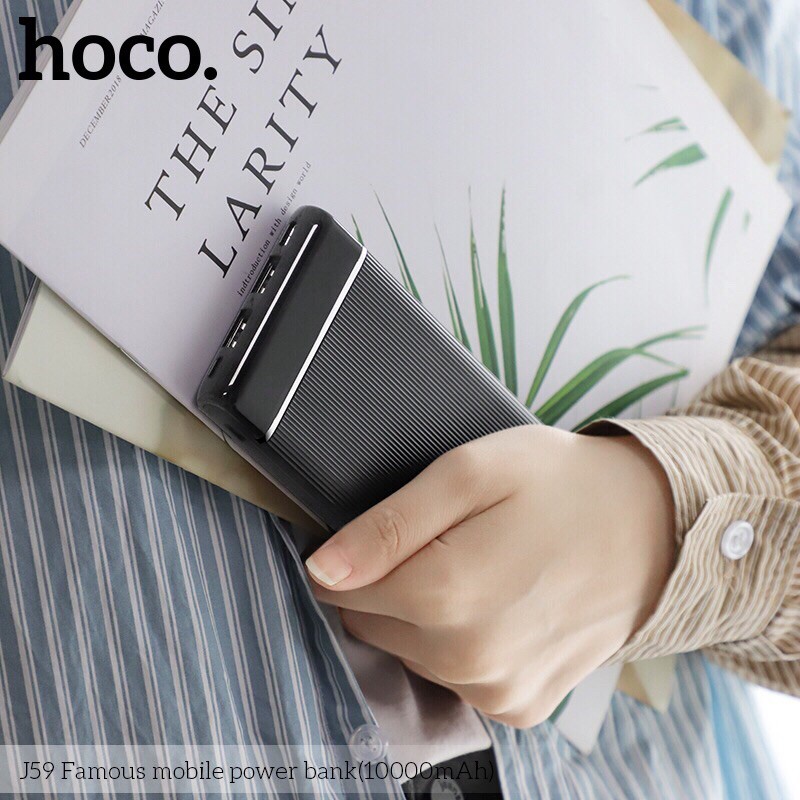 Sạc dự phòng 10000mah hoco j59 2 cổng USB màn hình led hiển thị pin
