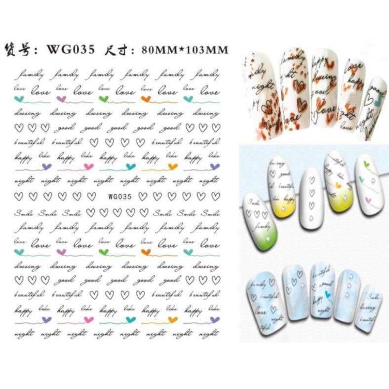 sticker các kiểu các loại hang trăm mẫu , bướm , noen, thương hiệu , bò sữa, beo ,chữ đều có đầy đủ để thiết kế mẫu nail