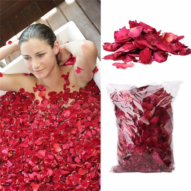 100g Cánh Hoa Hồng Khô Cánh Hoa Khô Tự Nhiên Làm Trắng Da cho Spa, Tắm Bồn, Ngâm Chân