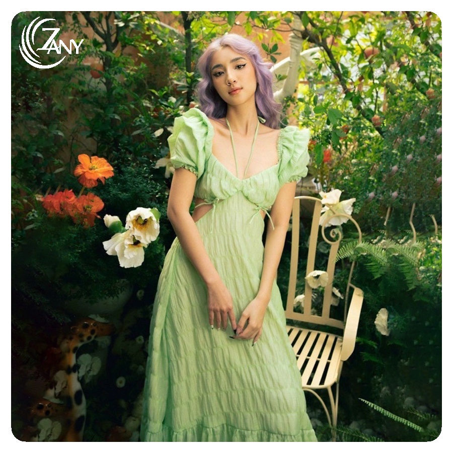 Đầm Maxi Đi Biển Dáng Xoè Hở Lưng Siêu Xinh Zany