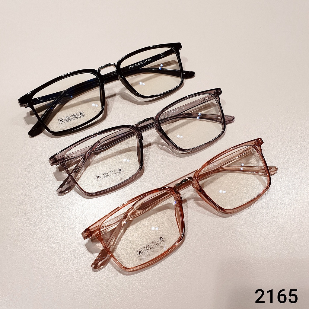 Gọng kính cận nữ vuông 2165 nhựa dẻo Tr90 hợp thời trang giá rẻ có thể thay cận viễn loạn