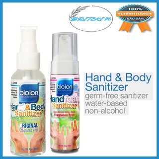 Nước Rửa Tay Khô Bioion Không Cồn, Không Mùi Làm Sạch Hand & Body 60ml - 80ml