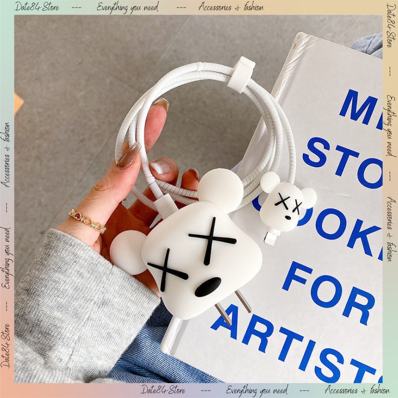 Bộ phụ kiện bảo vệ sạc bằng silicon nhân vật hoạt hình dễ thương cho bộ sạc 18W và 20W Date84store