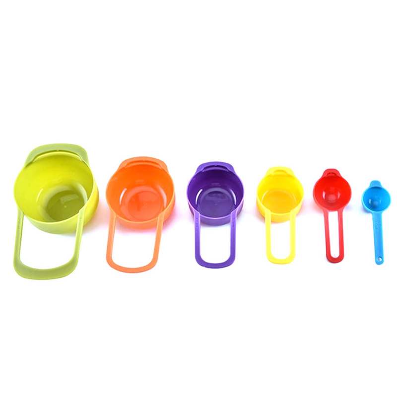 Set of 6 colorful graduated measuring spoons, random colors Accurate Measuring Spoon Scale Measuring Spoon Tablespoon Teaspoon Gram Scoop Household