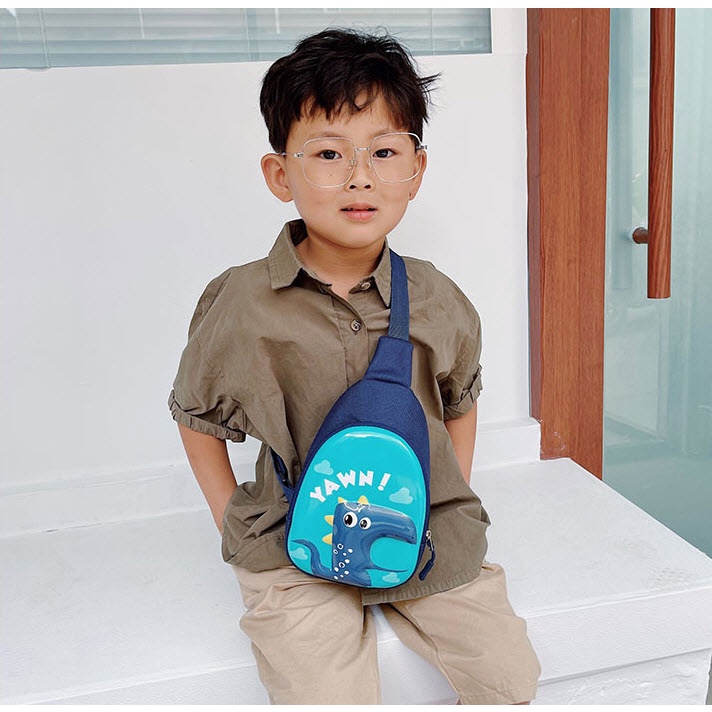 Túi Đeo Chéo Cho Bé Gái, Bé Trai Hoạt Hình Khủng Long Siêu Nhẹ