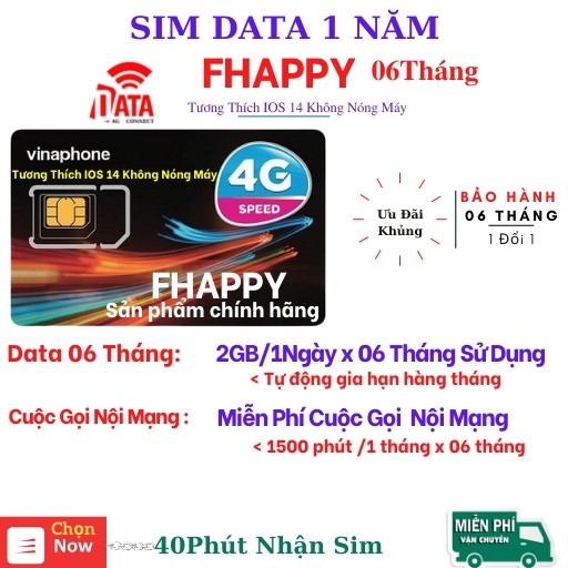 SIM4G FHAPPY Vinaphone Có Video kèm test Tốc Độ,Bảo Hành 12 Tháng