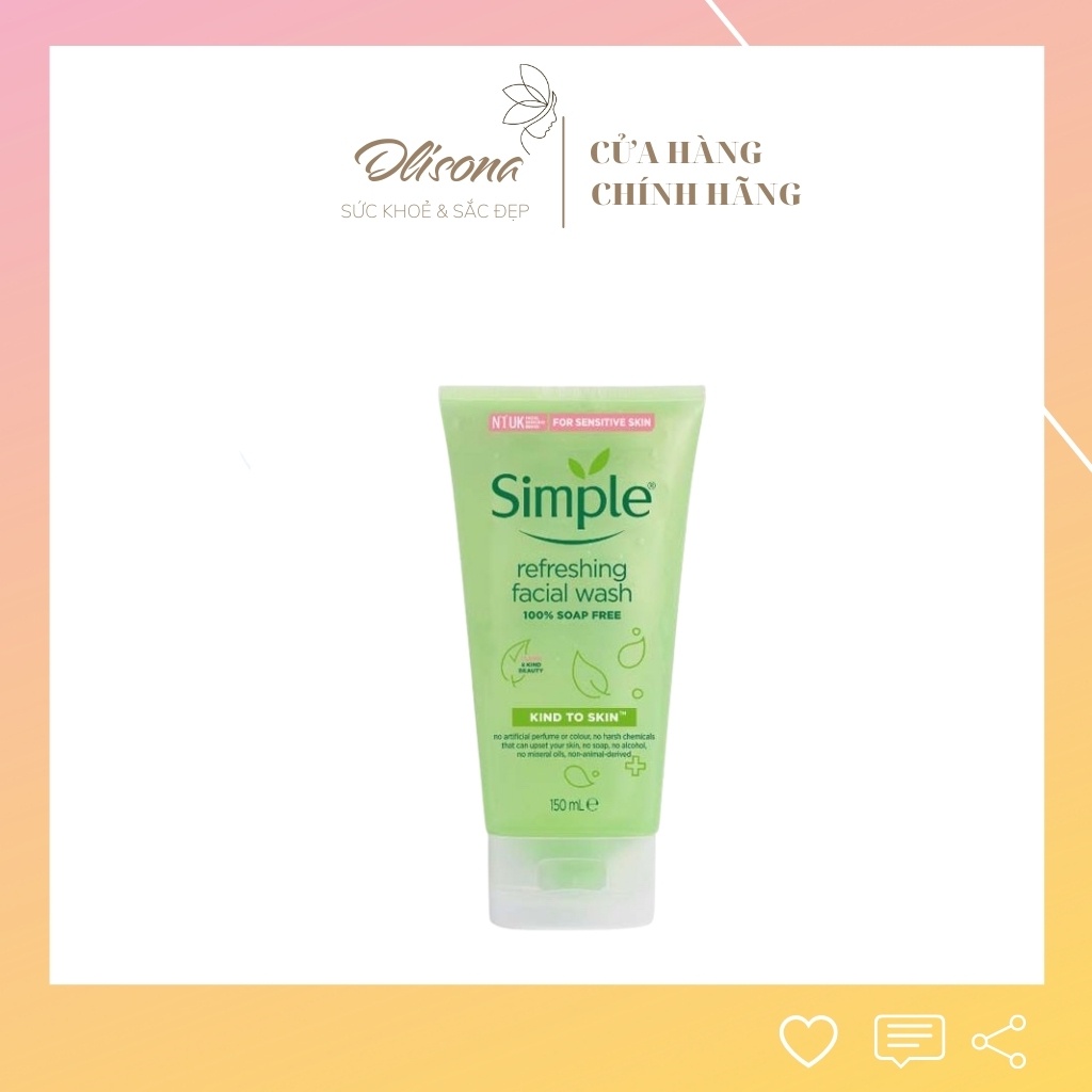 Sữa Rửa Mặt Dịu Nhẹ Simple Kind To Skin Refreshing Facial Wash 150ml
