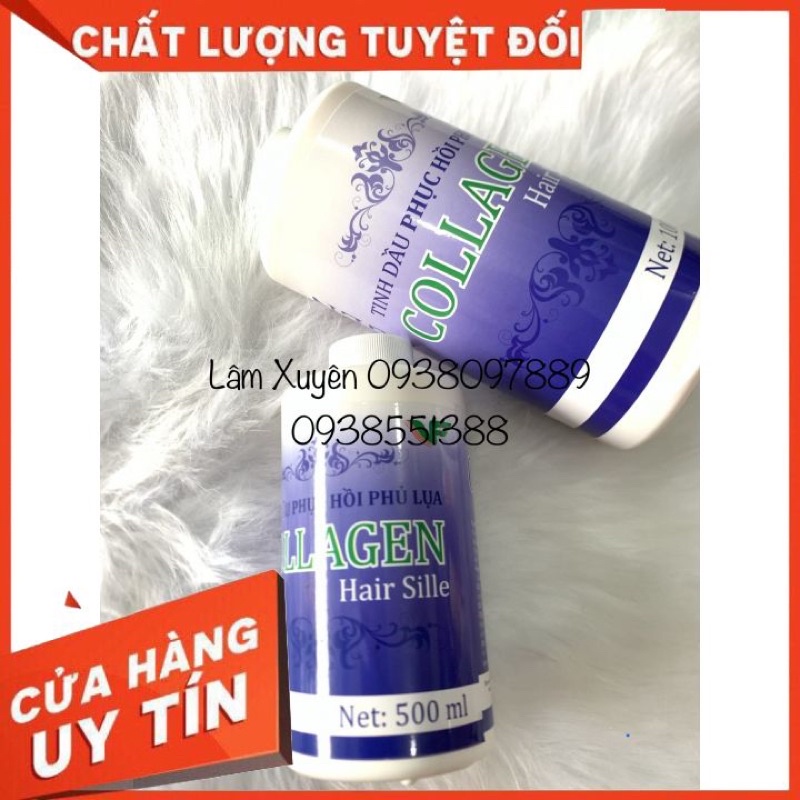 [FREESHIP] Tinh dầu serum phục hồi phủ lụa 1000ml pha hoá chất uốn duỗi nhuộm phủ bóng TVF màu xanh bảo vệ tóc bóng tóc