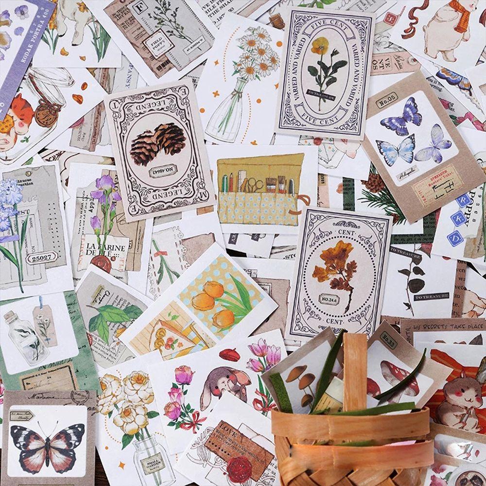 Set 50 Sticker Dán Trang Trí Sổ Tay / Nhật Ký / Đồ Dùng Di Động DIY