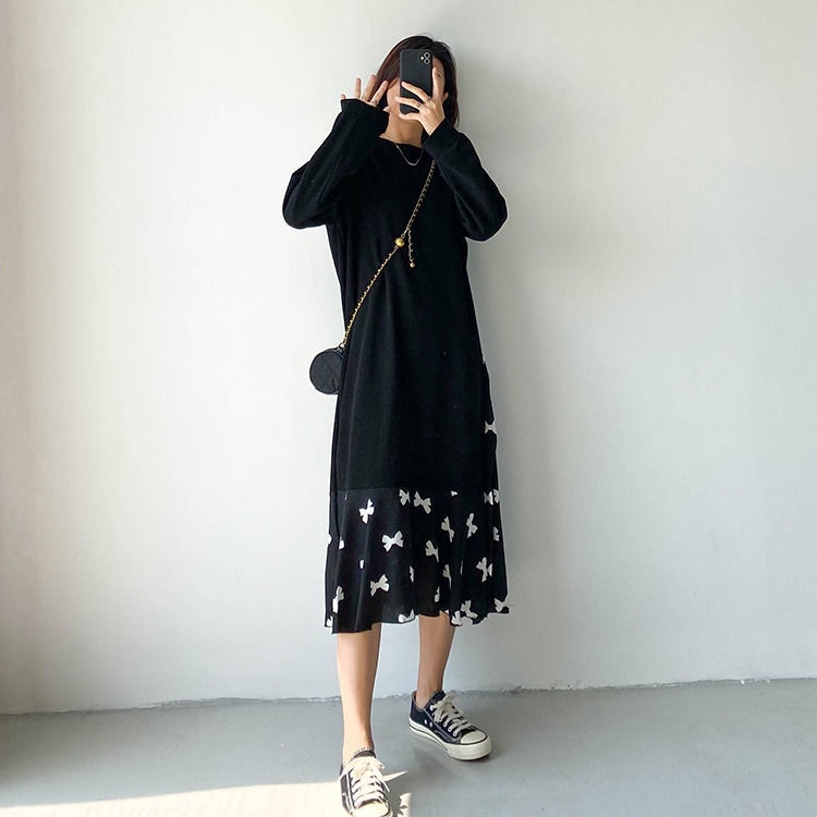 Đầm Thun Tay Dài Plus Size Thời Trang Dành Cho Nữ