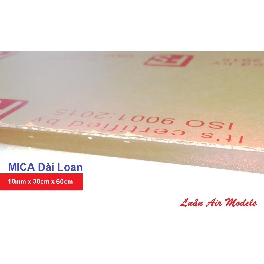 10mm 30x60cm Tấm nhựa mica ĐÀI LOAN cứng trong suốt như kính làm hồ cá, trang trí nội thất.. - Luân Air Models