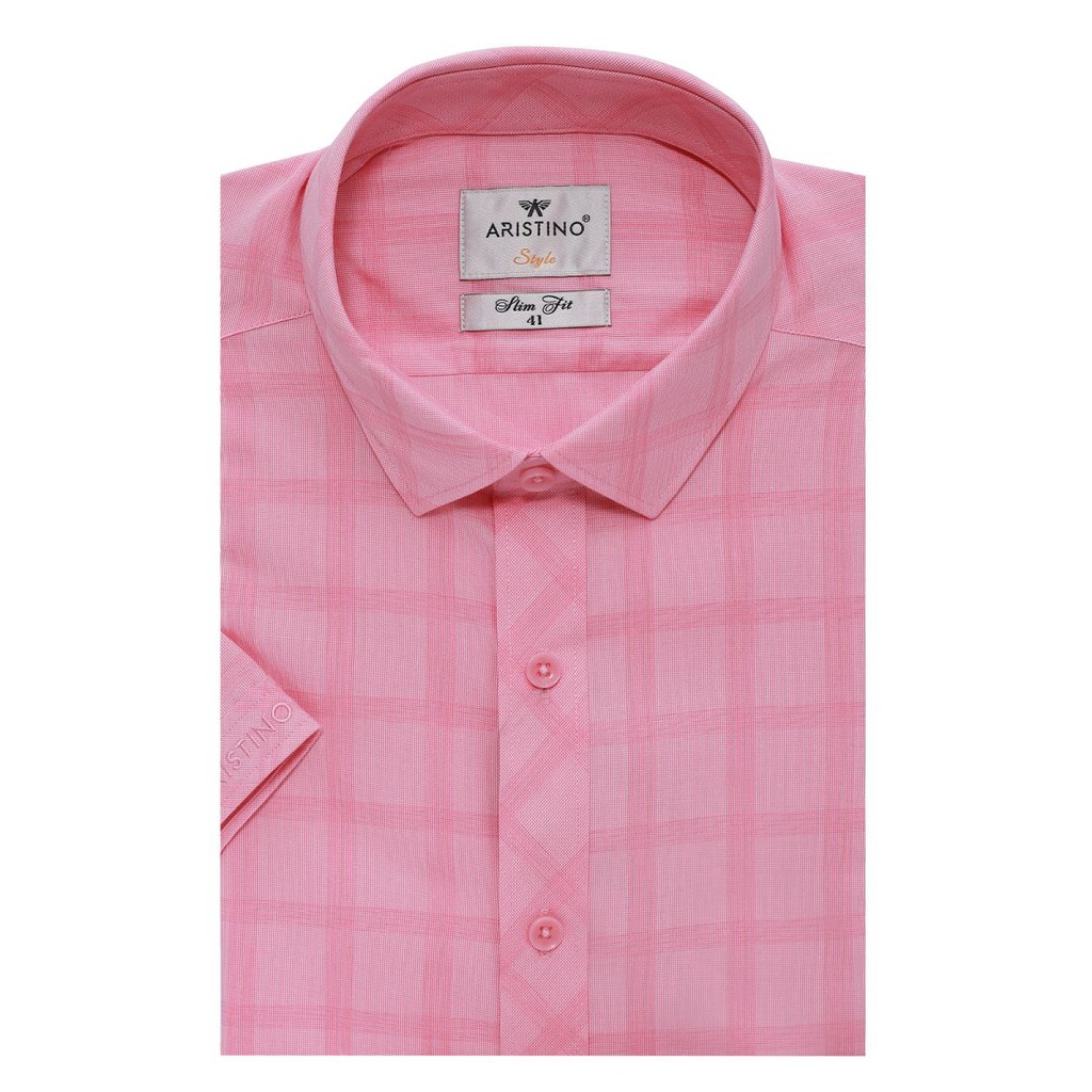 Áo sơ mi ngắn tay ARISTINO màu hồng tinh tế mặt vải mềm nhẹ, thoáng mát, thấm hút tốt - ASS061S8 | BigBuy360 - bigbuy360.vn