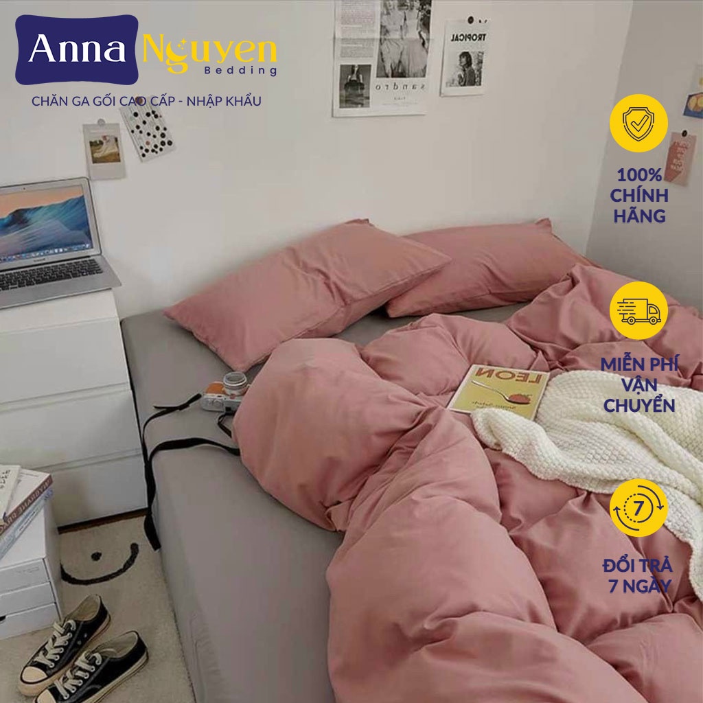 Bộ Chăn Ga Gối Đệm Cotton Tici Drap Giường Cotton Cao Cấp Mang Phong Cách Hàn Quốc Bo Chun Drap - Anna Nguyen Bedding
