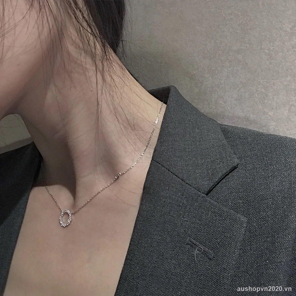 ✿✿FE✿✿ Phim truyền hình Hàn Quốc cùng một đoạn trong ánh sáng sang trọng siêu nhỏ kim cương dây chuyền kim cương nữ bạn gái đơn giản và đa năng món quà sinh nhật dây chuyền xương đòn