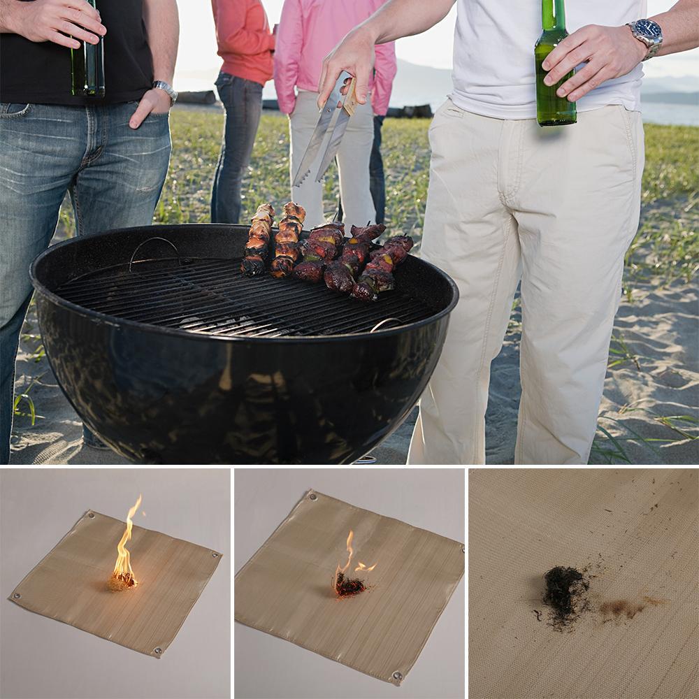 Tấm Thảm Trải Lò Nướng Bbq Chống Bỏng Tiện Dụng Mang Theo Cắm Trại