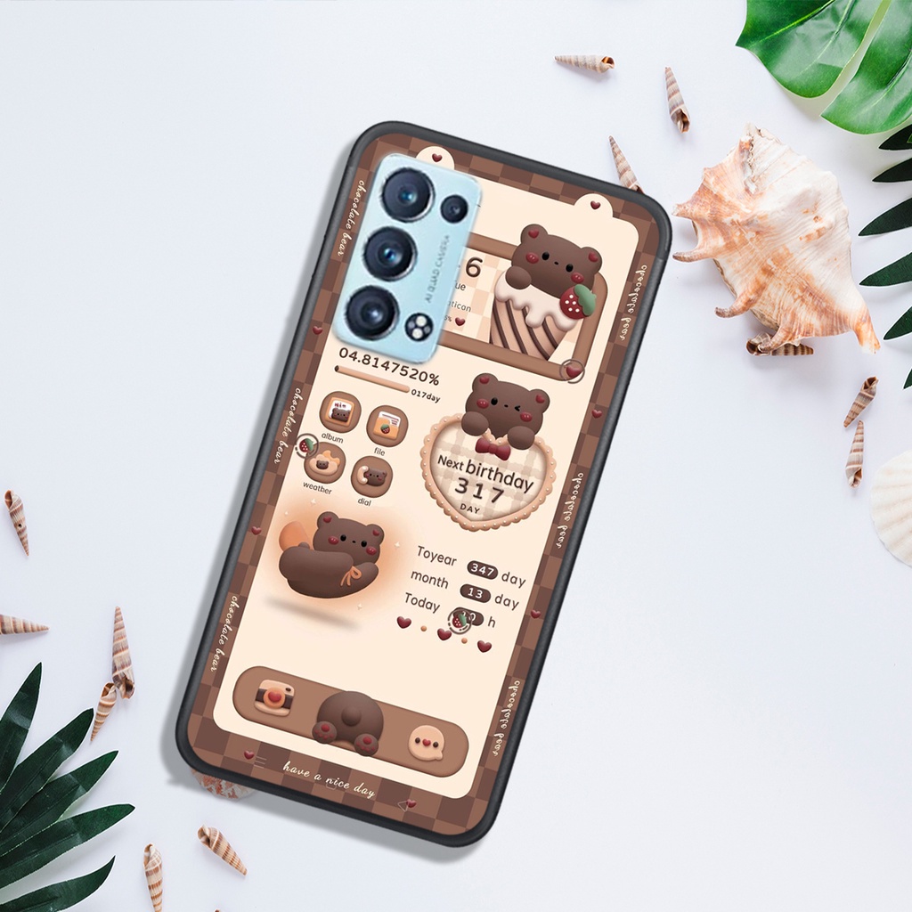 ỐP LƯNG OPPO RENO 6 4G - RENO 6 5G - RENO 6Z, IN HÌNH GẤU NÂU CHOCOLATE ĐÁNG YÊU.