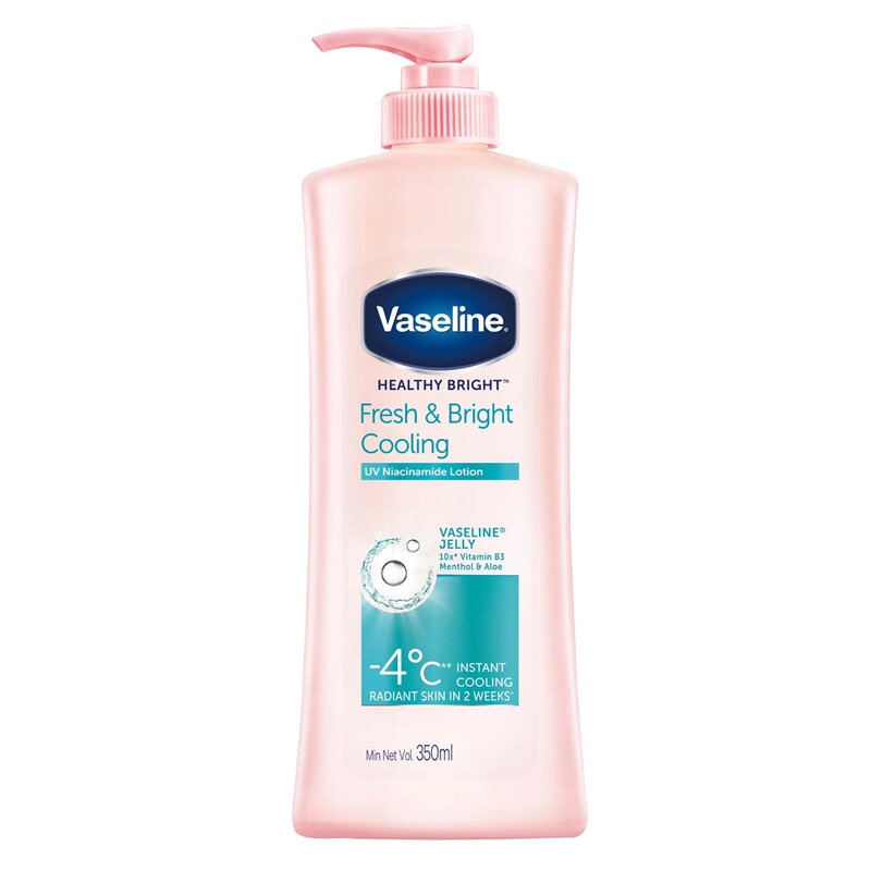 Sữa Dưỡng Thể Vaseline Dịu Mát Sáng Da Healthy White Fresh &amp; Fair Cooling UV Gel Lotion 350ml, chống nắng- Hasaki