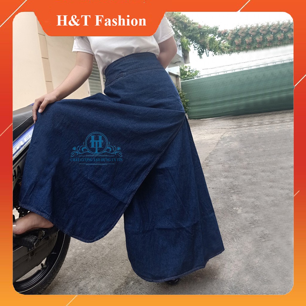 [ẢNH THẬT TỰ CHỤP] Váy Chống Nắng Xẻ Tà Nút Bấm Chất Liệu Jean Trơn Cao Cấp Có Chân Váy Dài Và Lưng Thun Co Dãn | BigBuy360 - bigbuy360.vn