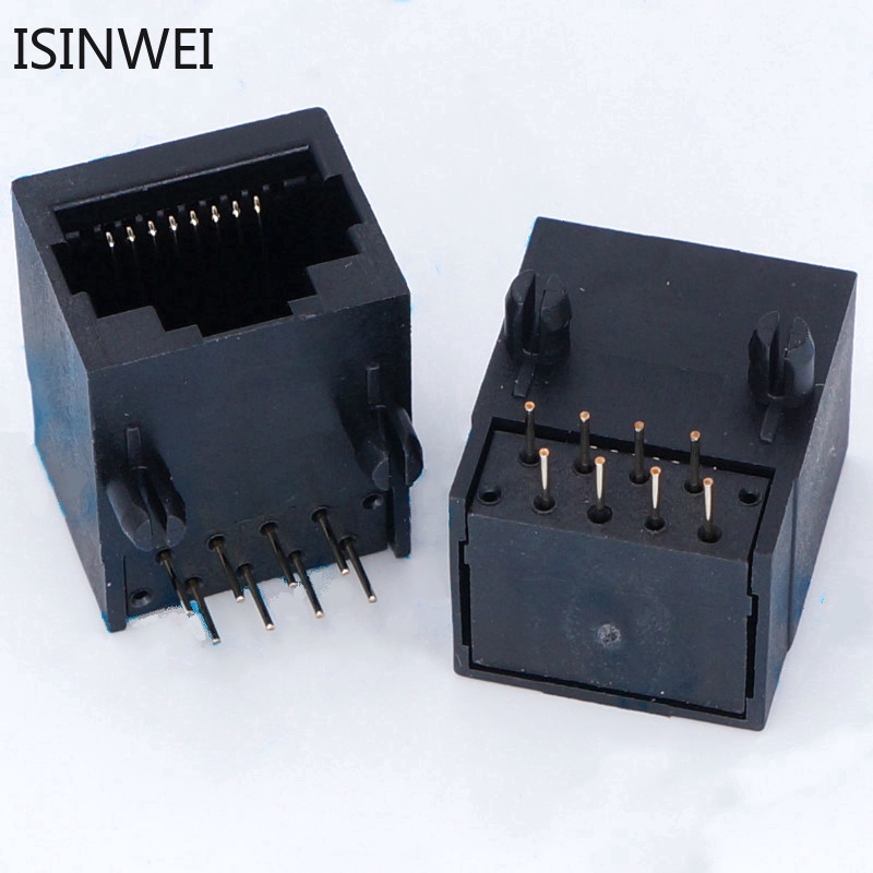 Set 5 ổ cắm mạng RJ45 18.3 58 8P8C 15*18 màu đen bằng nhựa