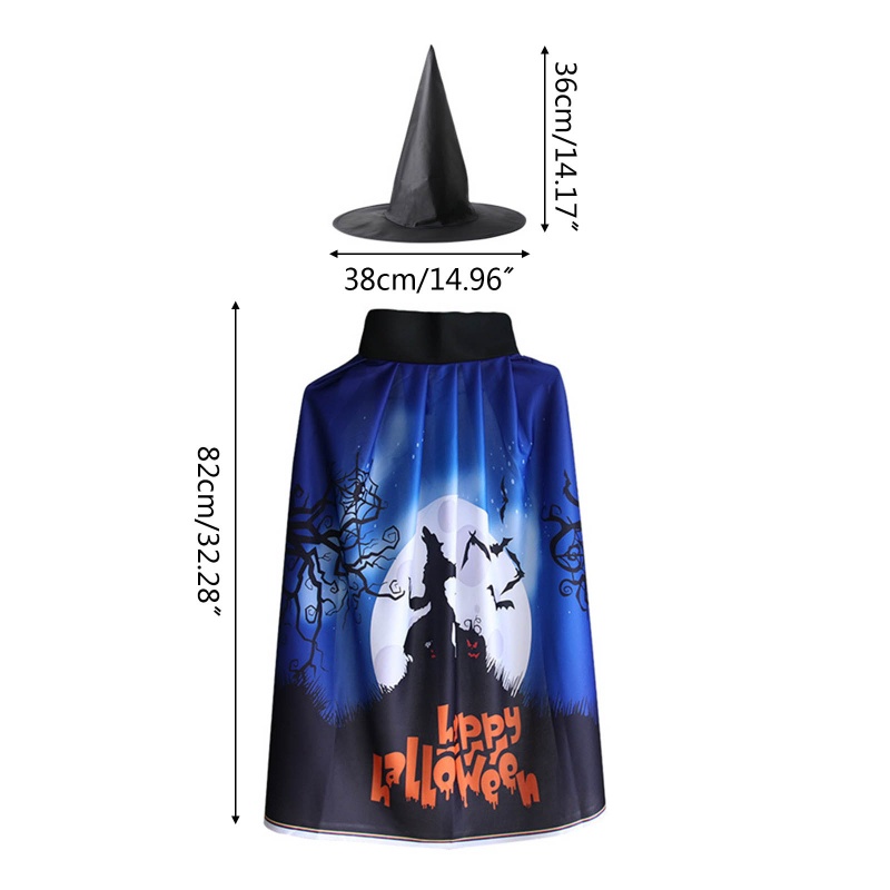 Áo Choàng Hóa Trang Ma Cà Rồng Kèm Nón Cho Tiệc Halloween