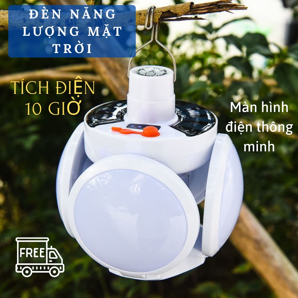 Đèn năng lượng mặt trời 4 cánh đóng mở, đèn tích điện chống nước NANALI STORE