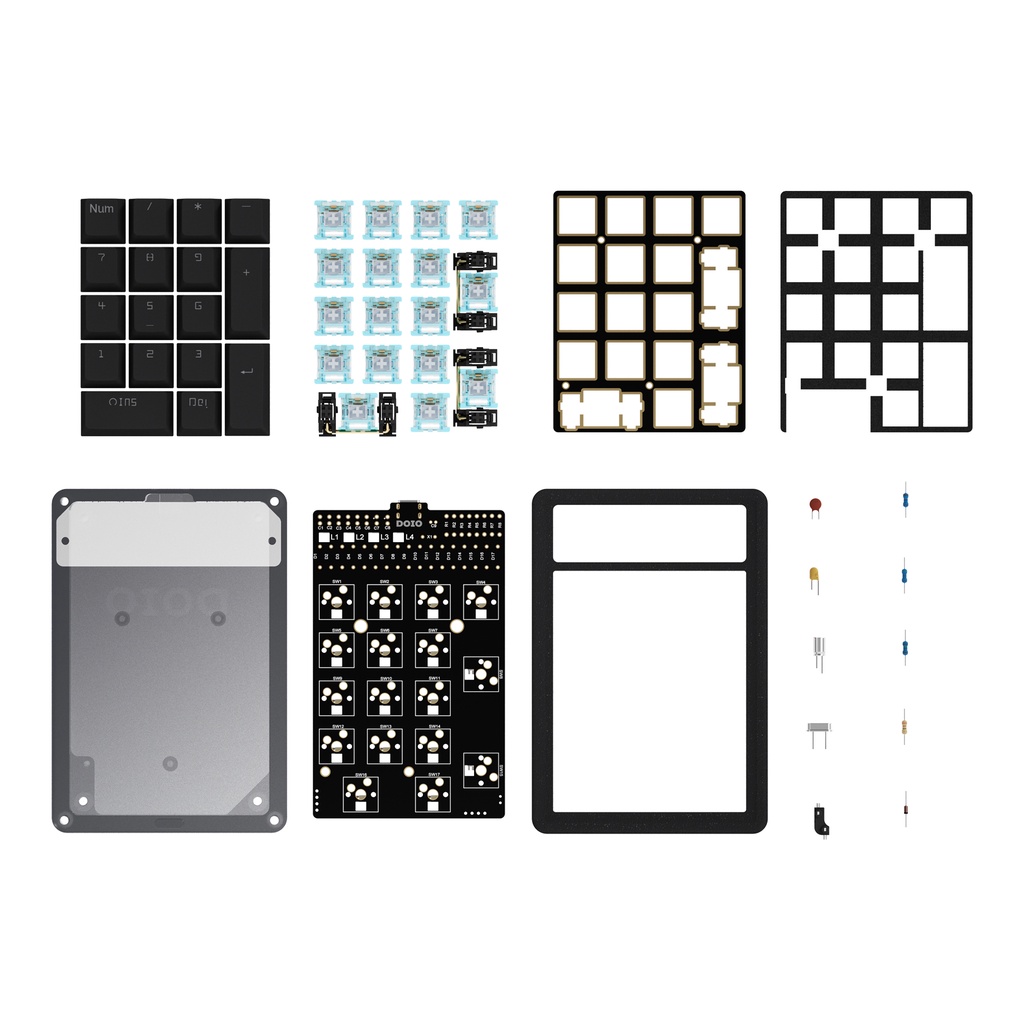 Bàn phím Doio 17 Numpad, cài đặt hot key, hot swap, nhôm nguyên khối cnc, hot swap, led RGB, usb type C