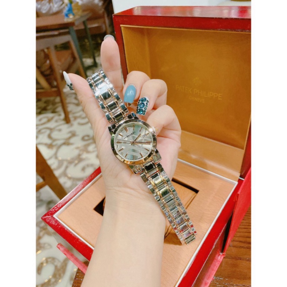 Đồng hồ nữ burberry dây kim loại không gỉ, hàng full box, thẻ bảo hành 12 tháng - Dongho.burberry