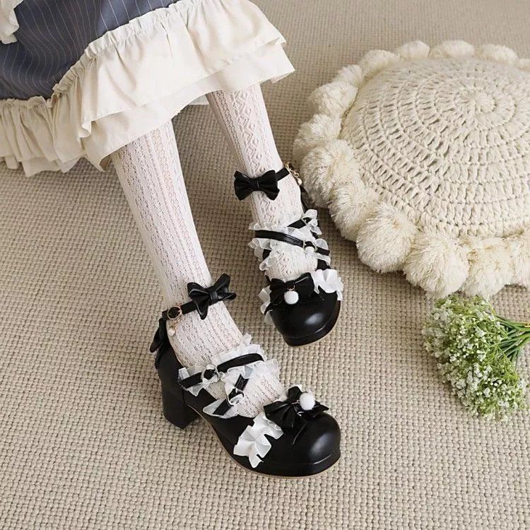 Giày Cao Gót Đế Dày Phong Cách Lolita Nhật Bản Cho Nữ