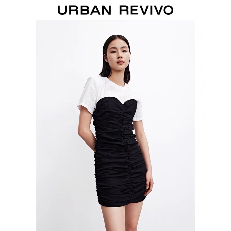 Đầm đen nhún Urban Revivo